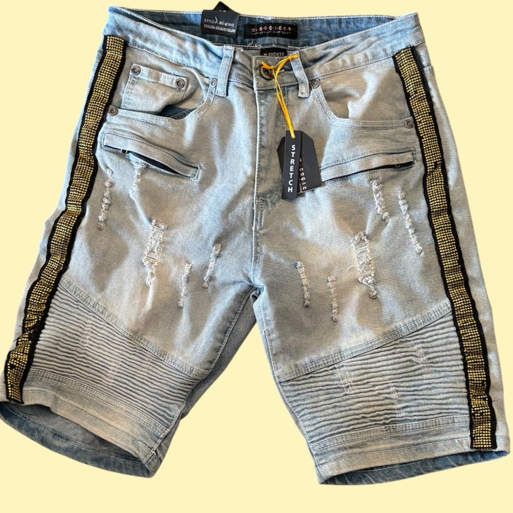 M. Society Shorts Men’s Yellow Sequins Size 32‎